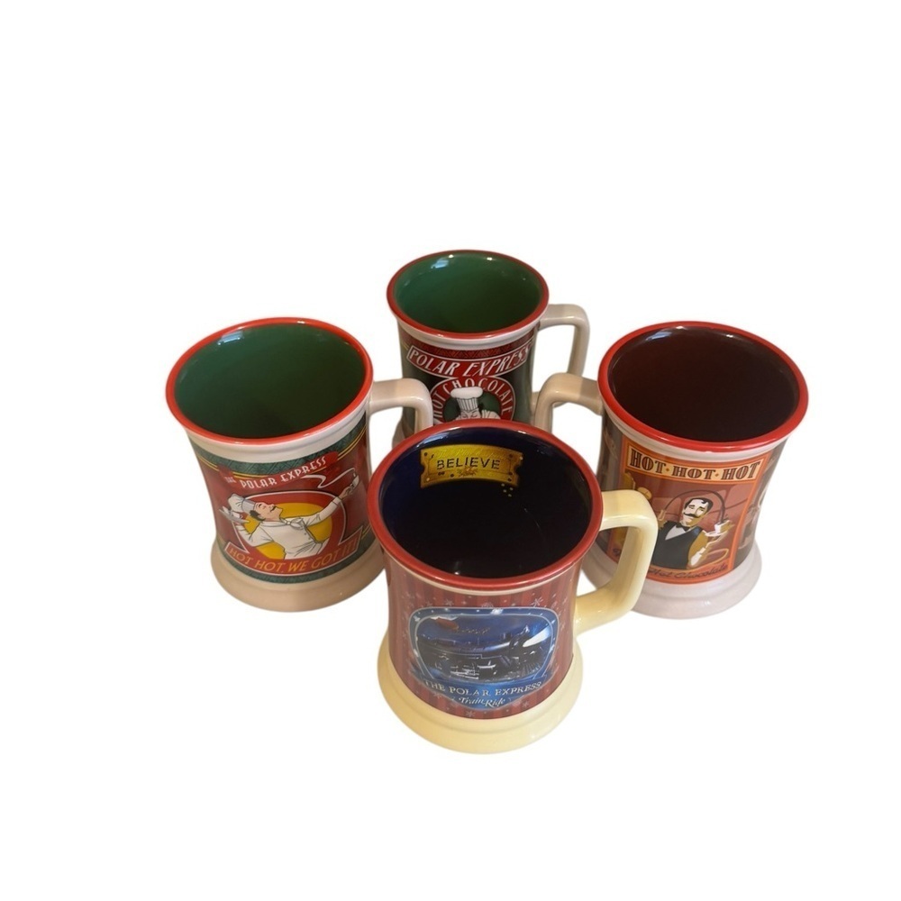 Set of 4 Polar Express Train Ceramic Coffee Cups Series - Picture 3 of 11